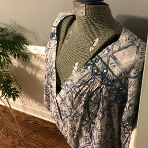 NWOT Free People Split Collar Batwing Shirt